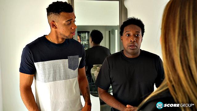 Busty MILF performs community service on two big cocks