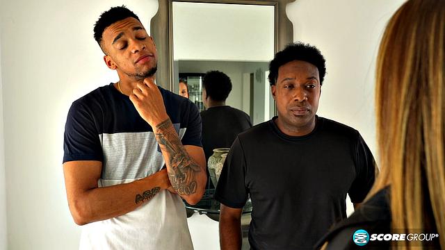 Busty MILF performs community service on two big cocks