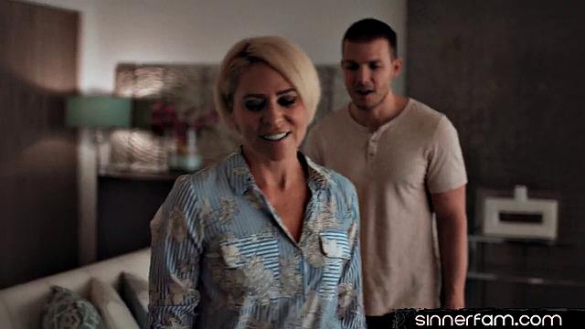 Bigass cougar riding her stepson