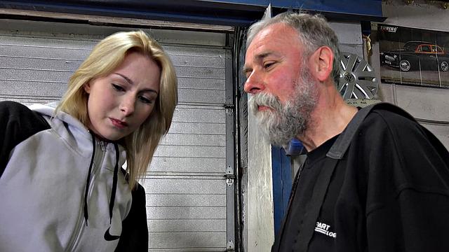 Blondie receives special service in the garage