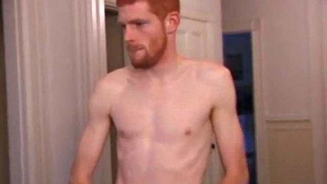 Redhead Stroking Off