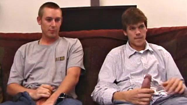 Jay Connor and Matthew Matters hook up for some curious play. As the clothes come off, the guys grab their dicks and work up. Hand jobs and blow jobs are the order of the day and this is a first for straight boy Jay.