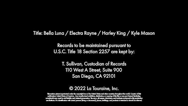 Bad girls Bella Luna and Harley King help Electra Rayne be naughty for once in her life