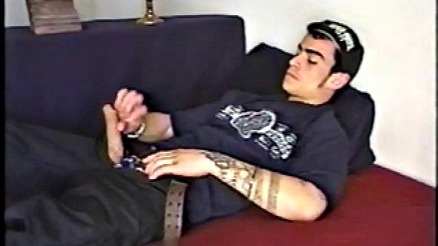 This straight BMX biker has a certain edginess that heightens the intensity of his very physical jacking off. After Nicoya has been stroking his meat he suddenly, and unexpectedly, produces a good-sized dildo.