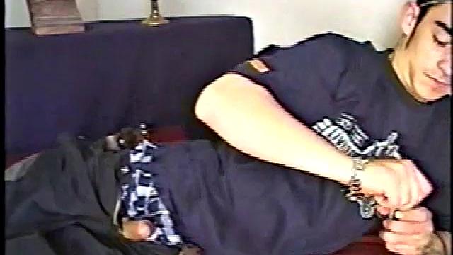 This straight BMX biker has a certain edginess that heightens the intensity of his very physical jacking off. After Nicoya has been stroking his meat he suddenly, and unexpectedly, produces a good-sized dildo.