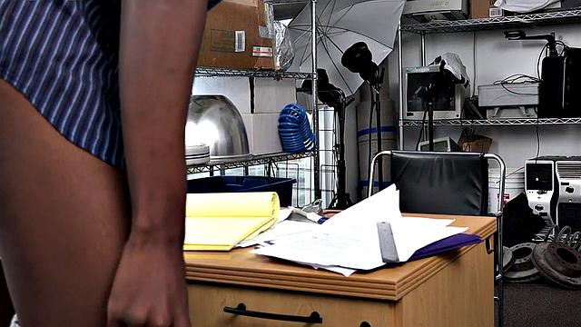 IR white stud barebacked in office by Black top after blowjob