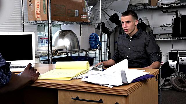 IR white stud barebacked in office by Black top after blowjob