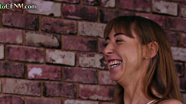 CFNM euro babes wank old guy's cock while dirty talking