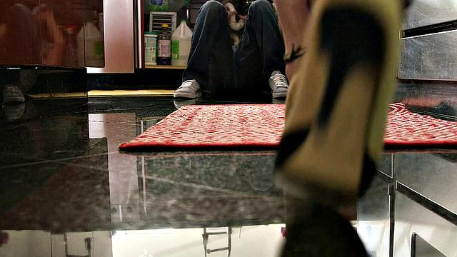 Kimber fucks the plumber while her hubby watches