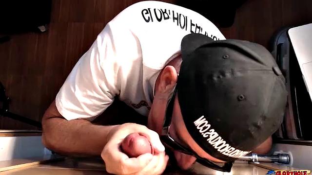Construction Worker Needs Gloryhole Blowjob
