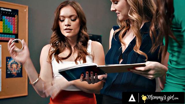 MOMMY'S GIRL - MILF Teachers Ashley Lane, Katie Kush, & Katrina Enjoy Confiscated Strap-Ons