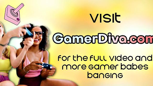 Titfucked gaming babe gets her pierced pussy rammed by her BF