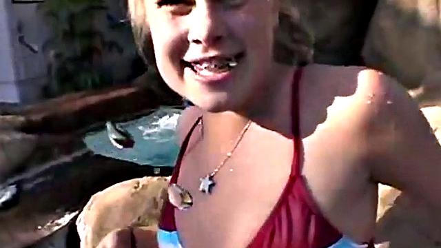 Petite blonde gets pussy fingered