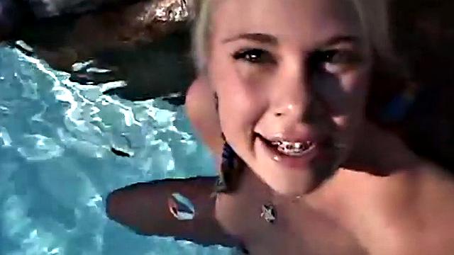 Petite blonde gets pussy fingered