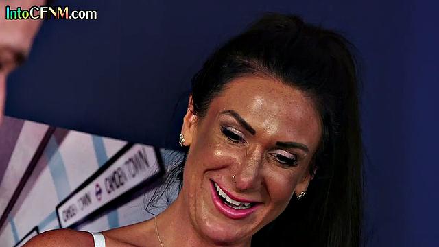 CFNM babes in stockings teasing a guy