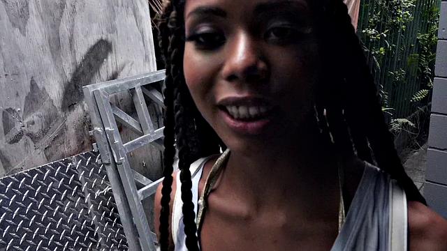 Blonde slut with glasses gets a hardcore doggystyle pounding in short shorts