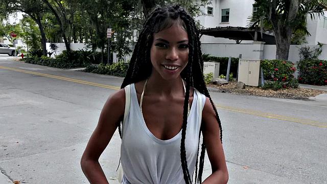 Blonde slut with glasses gets a hardcore doggystyle pounding in short shorts