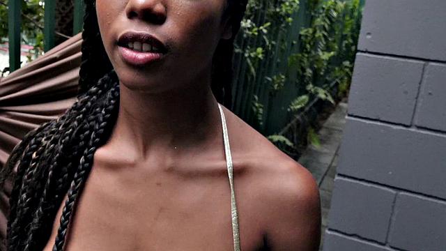 Blonde slut with glasses gets a hardcore doggystyle pounding in short shorts