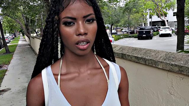 Blonde slut with glasses gets a hardcore doggystyle pounding in short shorts