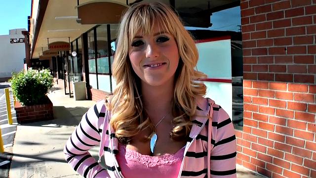 Blonde hottie gives a kinky POV titjob & reverse cowgirl action in public