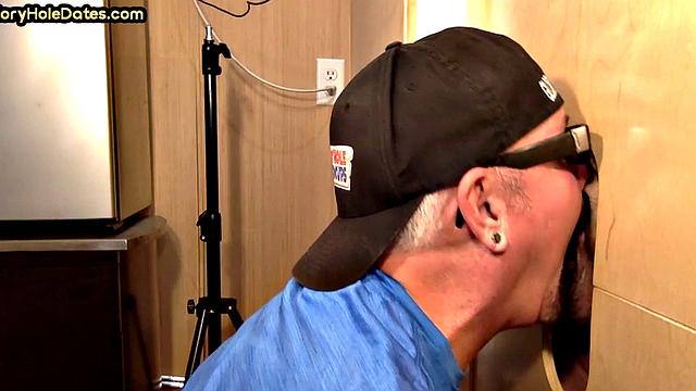 Gloryhole deepthroating caught