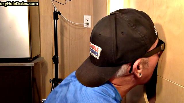 Gloryhole deepthroating caught
