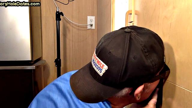 Gloryhole deepthroating caught