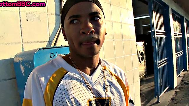 Nubian picked up public fucked outdoor by white top