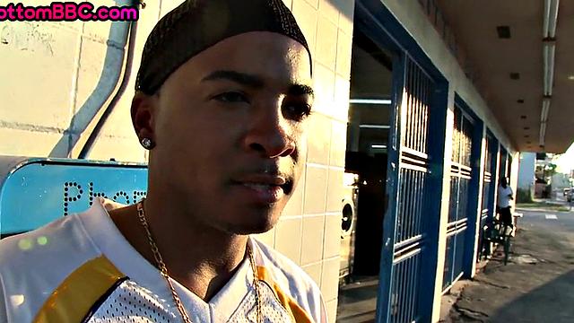 Nubian picked up public fucked outdoor by white top