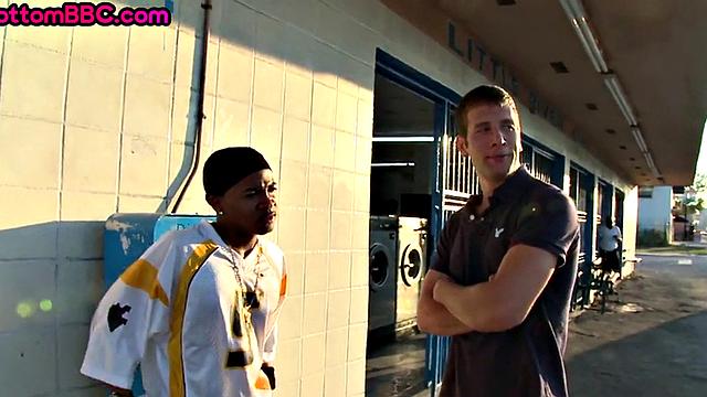 Nubian picked up public fucked outdoor by white top