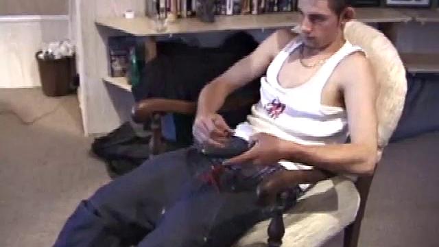 Skater punk Vince O'Neil strolls in after a long day of skating hard. He was hoping to pick up some chicks at the park, but comes back empty handed. So, he puts his hand to work, and with a little help from his friend, out pops a big cum load.