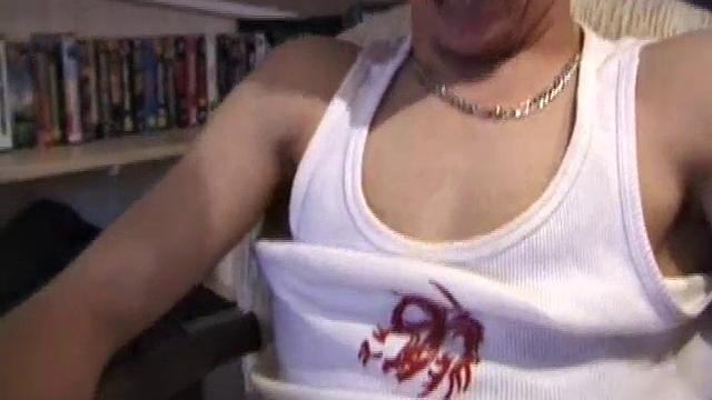 Skater punk Vince O'Neil strolls in after a long day of skating hard. He was hoping to pick up some chicks at the park, but comes back empty handed. So, he puts his hand to work, and with a little help from his friend, out pops a big cum load.