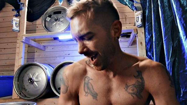 Inked bottom stud assfucked by muscled lover after party