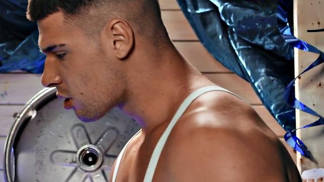 Inked bottom stud assfucked by muscled lover after party