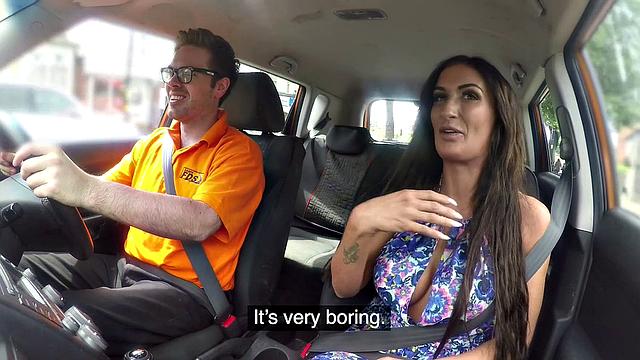 Cheating wife has intense orgasms while getting pounded in doggystyle in car