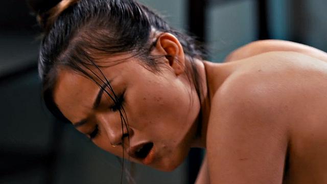 Asian seduced by naughty BFF before eating hairy pussy