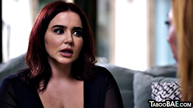 Busty lesbians licking each other