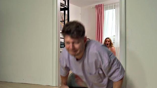 Stunning babes banged by hotel boss