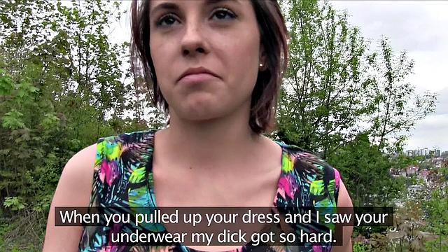 Student with big tits fucked in park