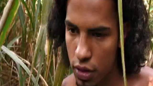 Brazilian buddies Antonio Pinto and Marco Santos walk through the jungle to the abandoned shack where they wait for hotties. Gomez Aguilar appears and puts on a dick slapping show.