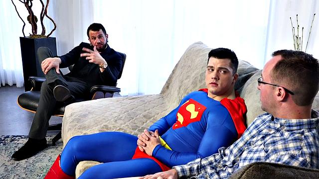 Creampied bottom in mesmerizing 3some with studs