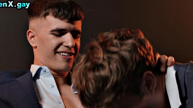 Manly twunk in suit fucks 21yo BF's asshole after BJ