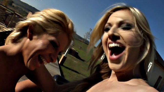 Busty anal dykes play with asshole using toys in amateur action