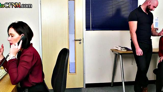 CFNM office ladies give group BJ n HJ to lucky colleague