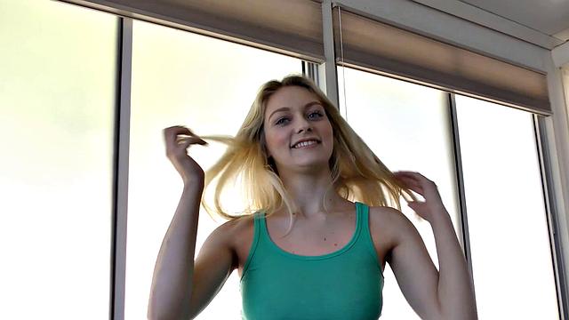 BLONDE likes lender's idea to approve credit for pussy-nailing