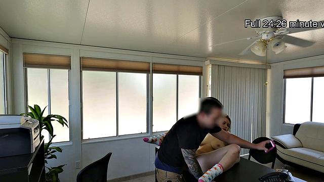 BLONDE likes lender's idea to approve credit for pussy-nailing