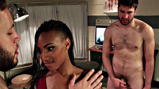 Black domina cuckolding worthless boyfriend with the doctor