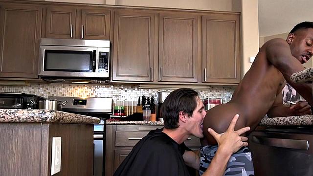 IR rimming cosplay licks black ass of mesmerized hunk