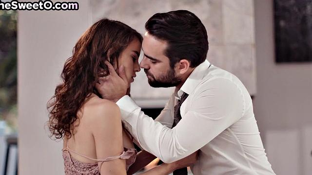 Romantic welcoming husband