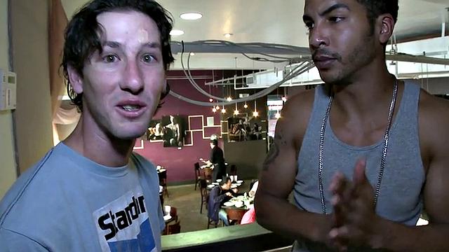 Public bareback by white dude & his tattooed friend - doggystyle, handjob, and more!